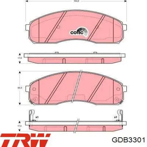 Compre GDB3301 TRW Sapatas do freio dianteiras de disco