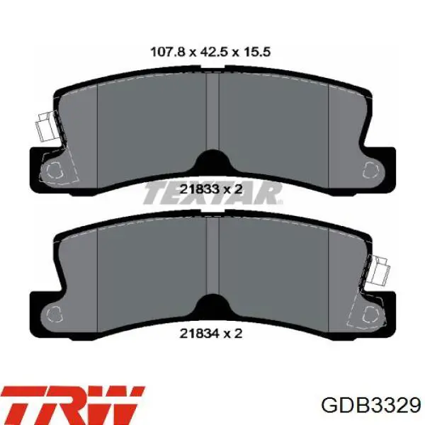 Compre GDB3329 TRW Sapatas do freio traseiras de disco