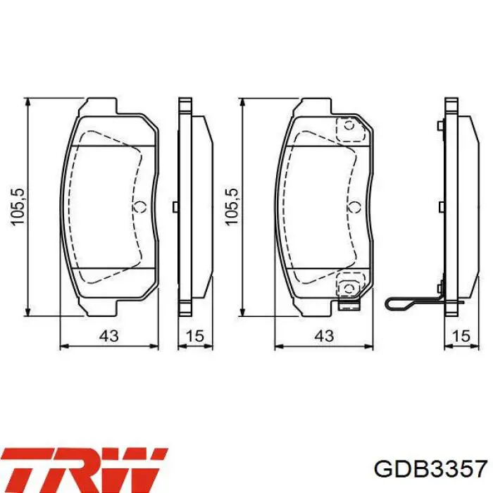 Sapatas do freio traseiras de disco TRW GDB3357 preço, a partir de 31,94 USD