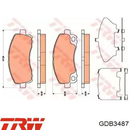 Compre GDB3487 TRW Sapatas do freio traseiras de disco