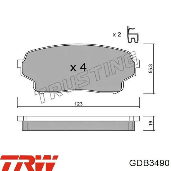 Compre GDB3490 TRW Sapatas do freio dianteiras de disco