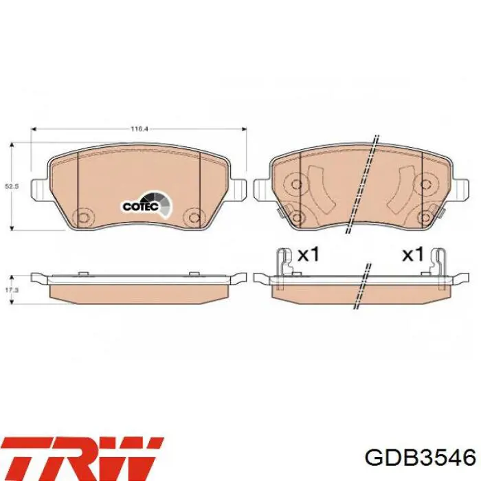 Compre GDB3546 TRW Sapatas do freio dianteiras de disco