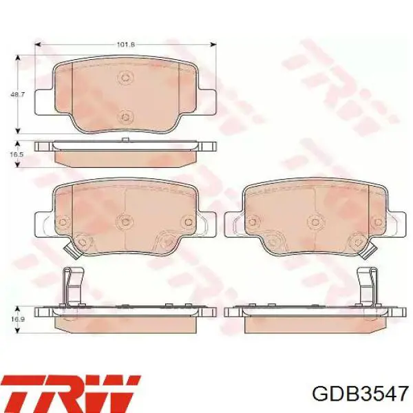 Sapatas do freio traseiras de disco TRW GDB3547 preço, a partir de 36,88 USD