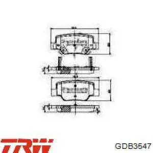 Compre GDB3547 TRW Sapatas do freio traseiras de disco