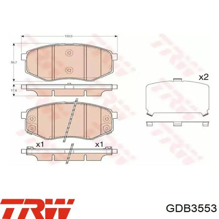 Sapatas do freio dianteiras de disco TRW GDB3553 preço, a partir de 38,22 USD