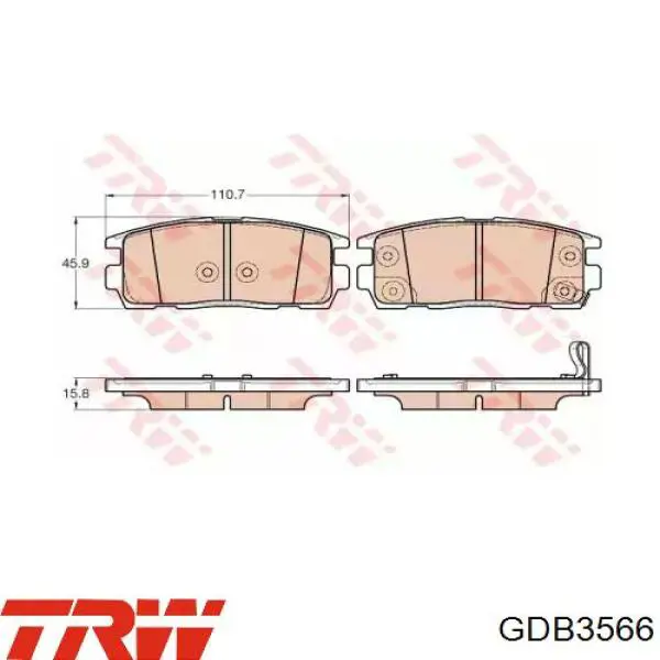 Sapatas do freio traseiras de disco TRW GDB3566 preço, a partir de 36,74 USD