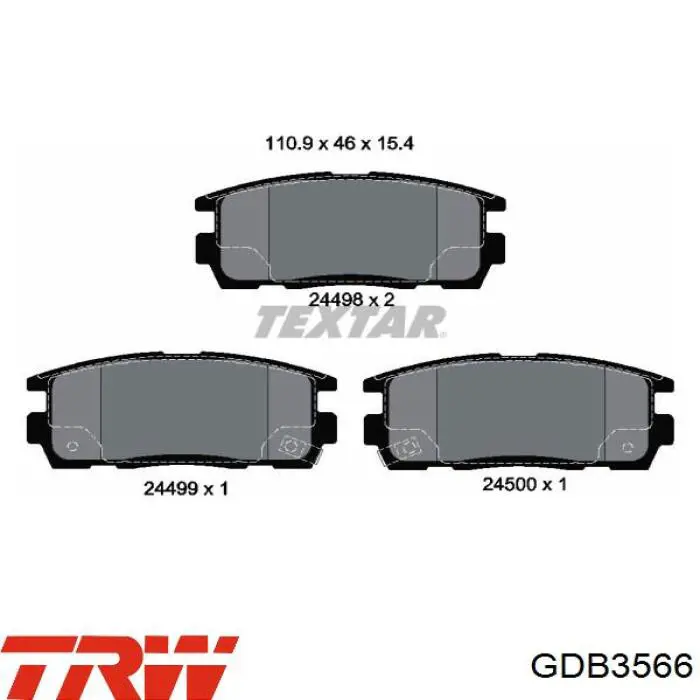 Compre GDB3566 TRW Sapatas do freio traseiras de disco