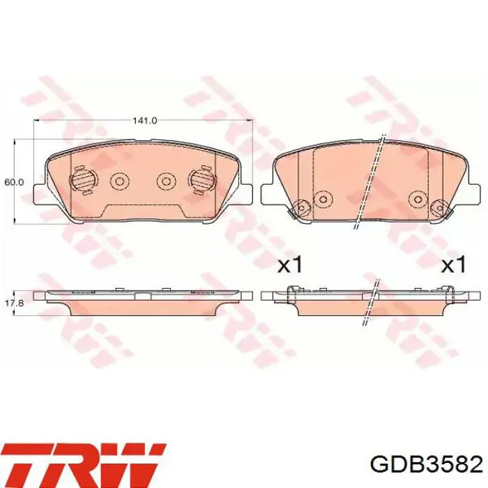 Sapatas do freio dianteiras de disco TRW GDB3582 preço, a partir de 35,18 USD