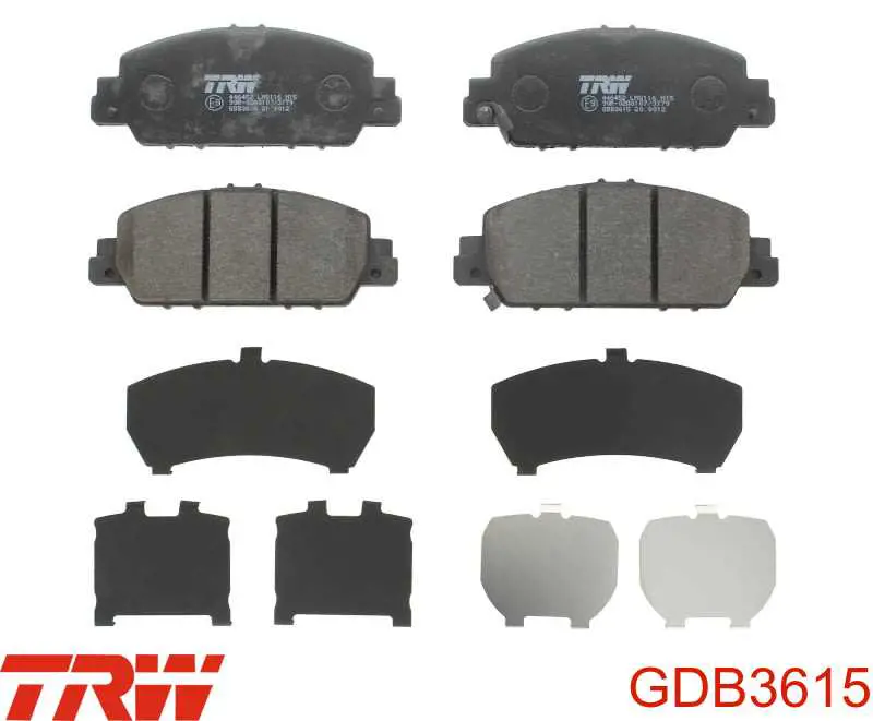 Sapatas do freio dianteiras de disco TRW GDB3615 preço, a partir de 42,17 USD