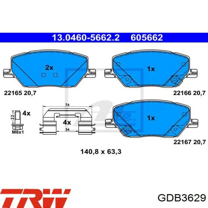 Compre GDB3629 TRW Sapatas do freio dianteiras de disco