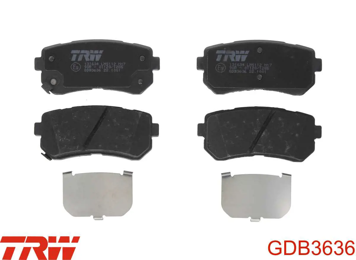GDB3636 TRW Sapatas do freio traseiras de disco