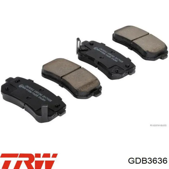 Compre GDB3636 TRW Sapatas do freio traseiras de disco