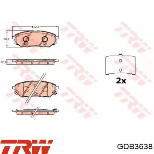 Sapatas do freio dianteiras de disco TRW GDB3638 preço, a partir de 45,68 USD