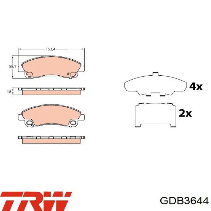 MK530582 Mitsubishi Sapatas do freio dianteiras de disco