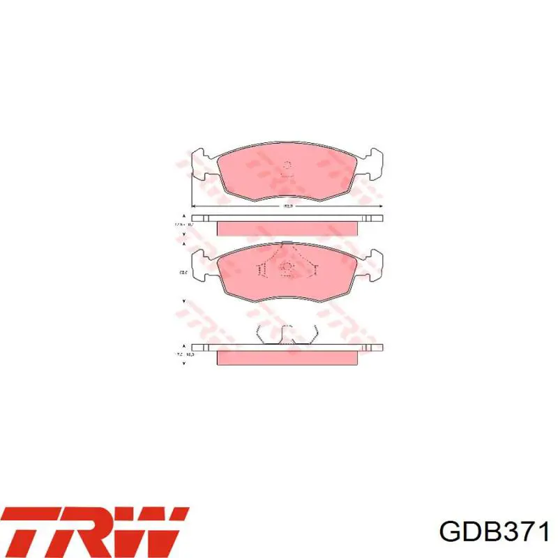 Sapatas do freio dianteiras de disco TRW GDB371 preço, a partir de 28,11 USD