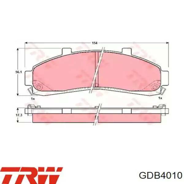 Sapatas do freio dianteiras de disco TRW GDB4010 preço, a partir de 49,46 USD