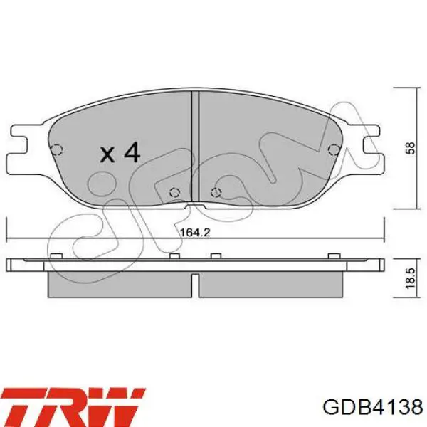 Compre GDB4138 TRW Sapatas do freio dianteiras de disco