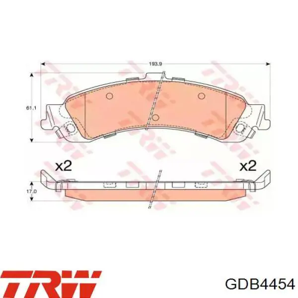 Sapatas do freio traseiras de disco TRW GDB4454 preço, a partir de 53,00 USD