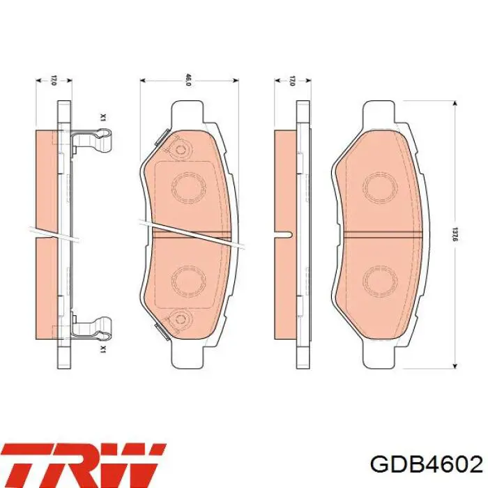 Compre GDB4602 TRW Sapatas do freio traseiras de disco