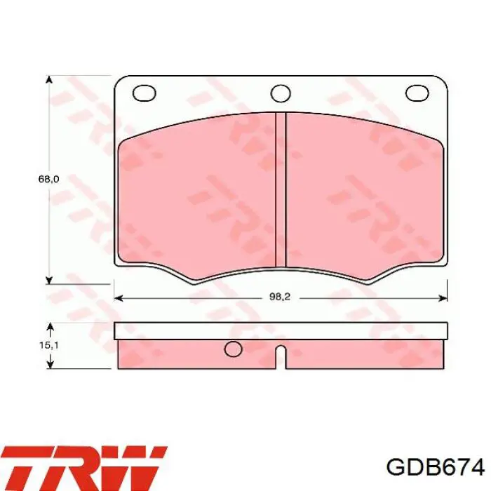 Sapatas do freio dianteiras de disco TRW GDB674 preço, a partir de 41,06 USD