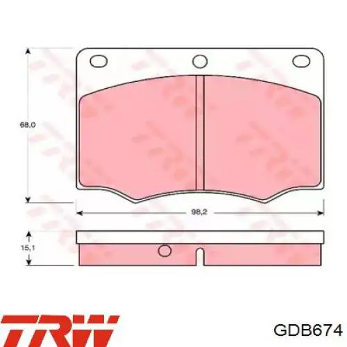 Compre GDB674 TRW Sapatas do freio dianteiras de disco