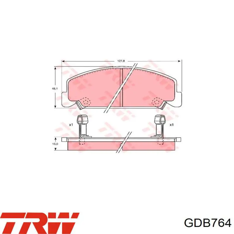 Compre GDB764 TRW Sapatas do freio dianteiras de disco