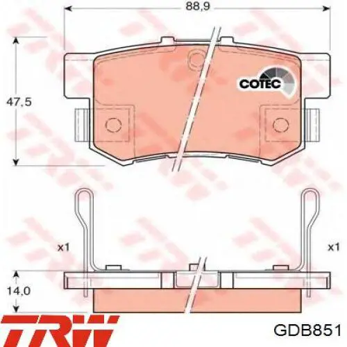 Compre GDB851 TRW Sapatas do freio dianteiras de disco