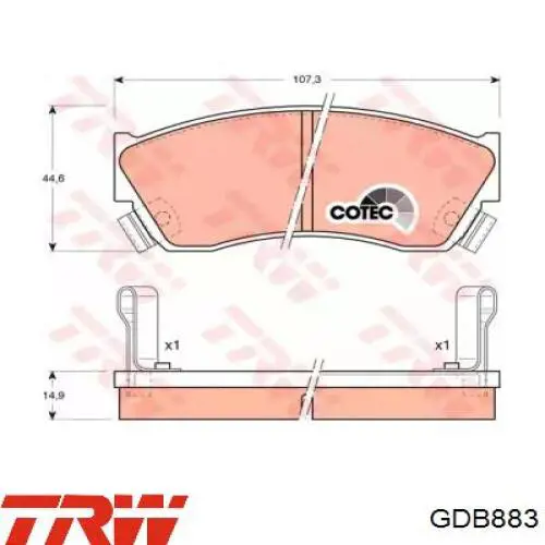 Sapatas do freio dianteiras de disco TRW GDB883 preço, a partir de 22,93 USD