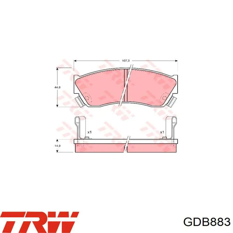 Compre GDB883 TRW Sapatas do freio dianteiras de disco