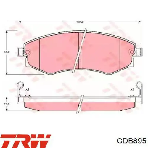 Sapatas do freio dianteiras de disco TRW GDB895 preço, a partir de 33,14 USD