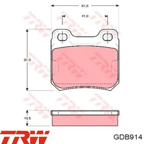 Sapatas do freio traseiras de disco TRW GDB914 preço, a partir de 21,59 USD