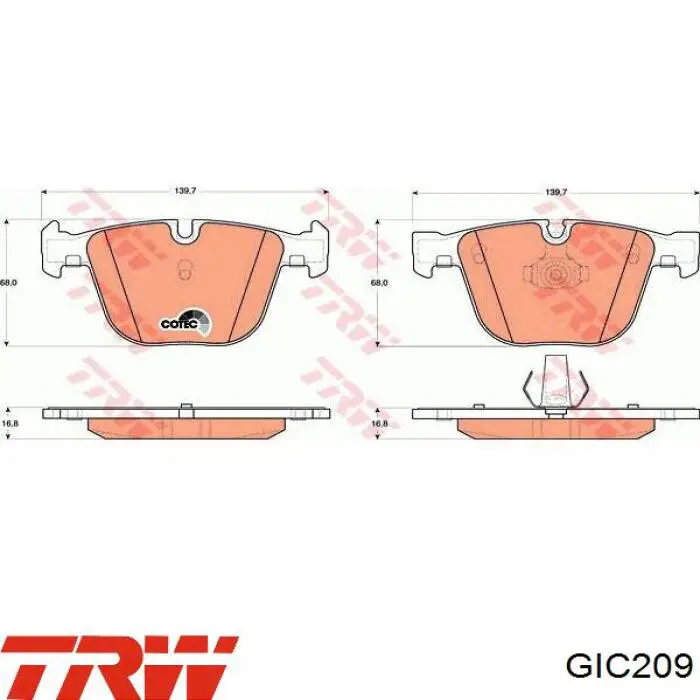 Compre GIC209 TRW Sensor traseiro de desgaste das sapatas do freio