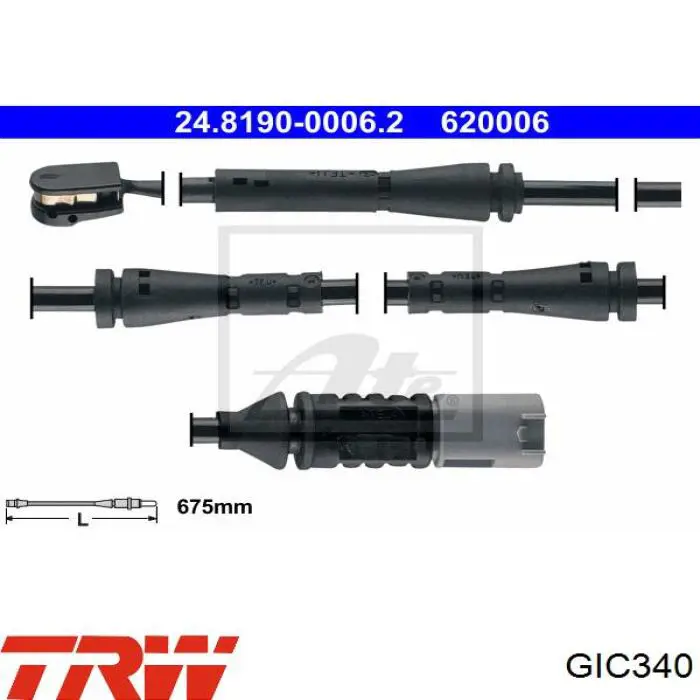 Compre GIC340 TRW Sensor dianteiro de desgaste das sapatas do freio