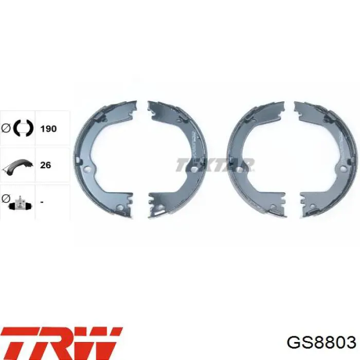 Sapatas do freio de estacionamento TRW GS8803 preço, a partir de 35,94 USD