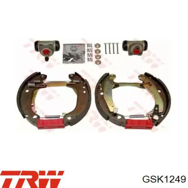 Compre GSK1249 TRW Sapatas do freio traseiras de tambor, montadas com cilindros, kit