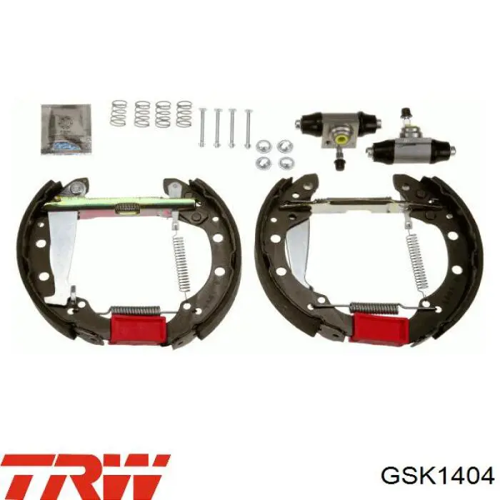 Compre GSK1404 TRW Sapatas do freio traseiras de tambor, montadas com cilindros, kit