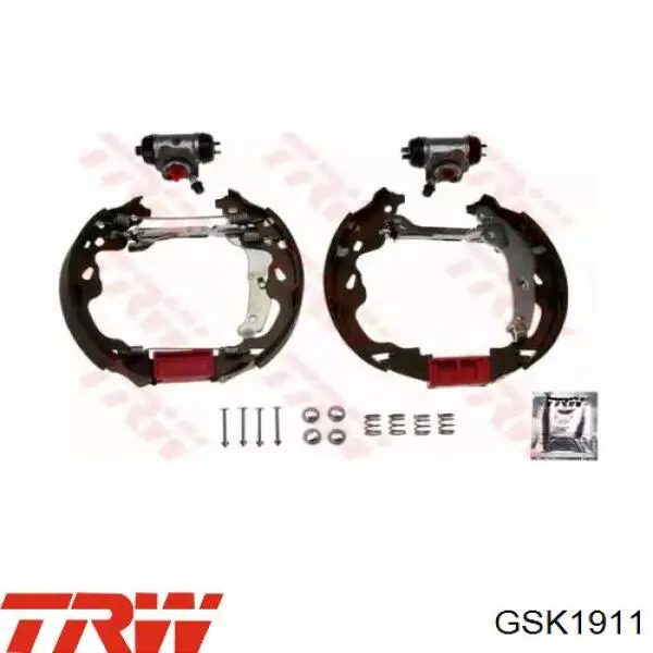 Compre GSK1911 TRW Sapatas do freio traseiras de tambor, montadas com cilindros, kit