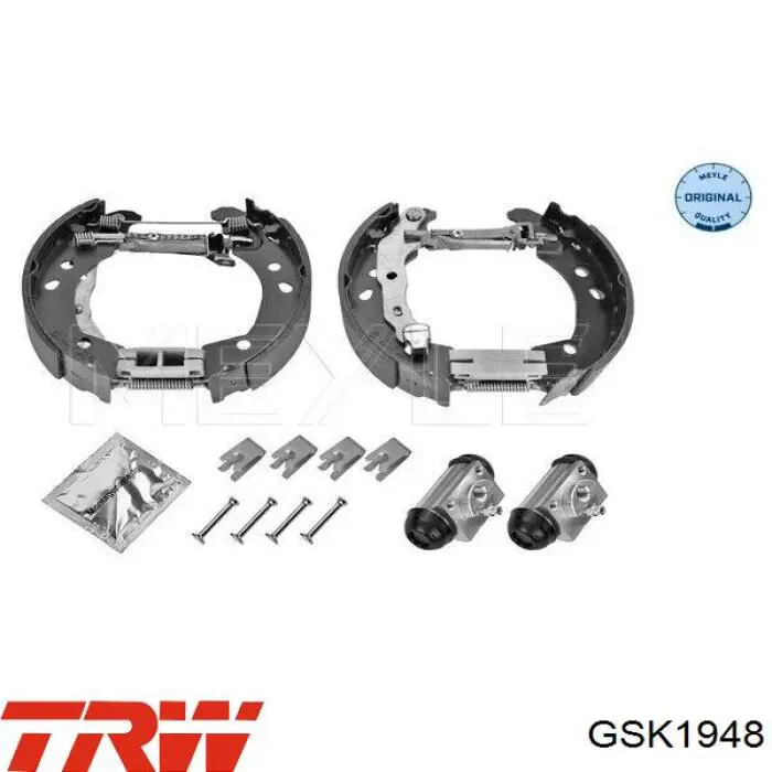 Compre GSK1948 TRW Sapatas do freio traseiras de tambor, montadas com cilindros, kit