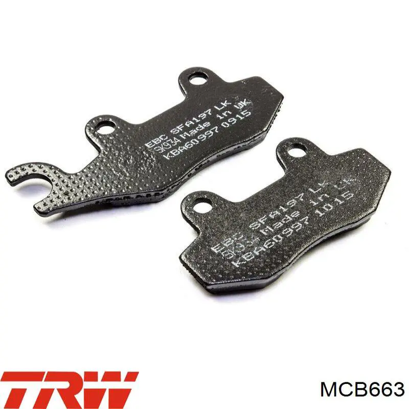MCB663 TRW Sapatas do freio dianteiras de disco