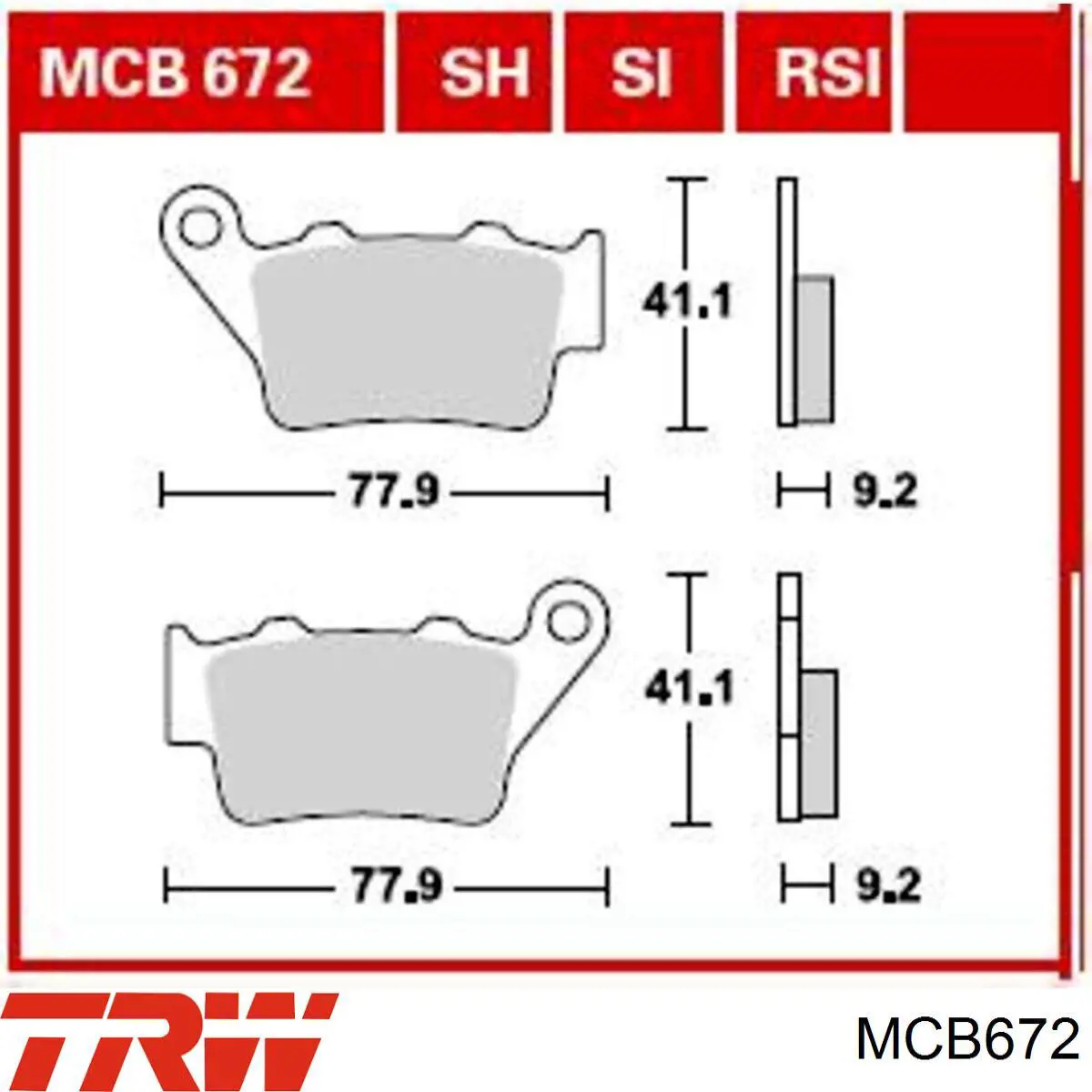 Sapatas do freio traseiras de disco TRW MCB672SH preço, a partir de 28,43 USD