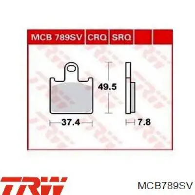 Sapatas do freio dianteiras de disco TRW MCB789SV preço, a partir de 44,98 USD