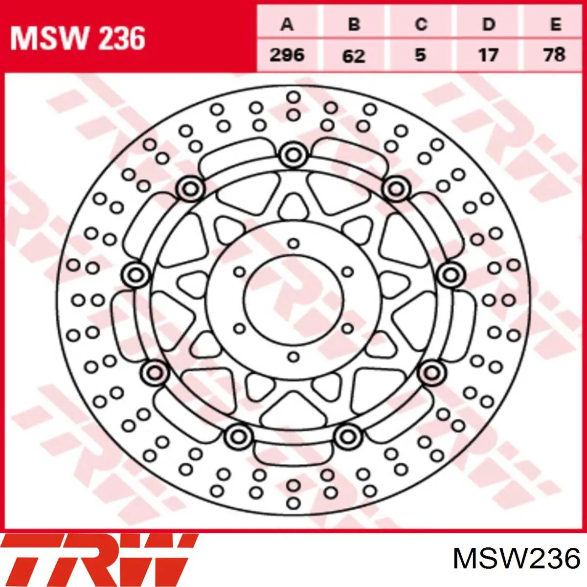 Disco do freio dianteiro TRW MSW236 preço, a partir de 227,24 USD