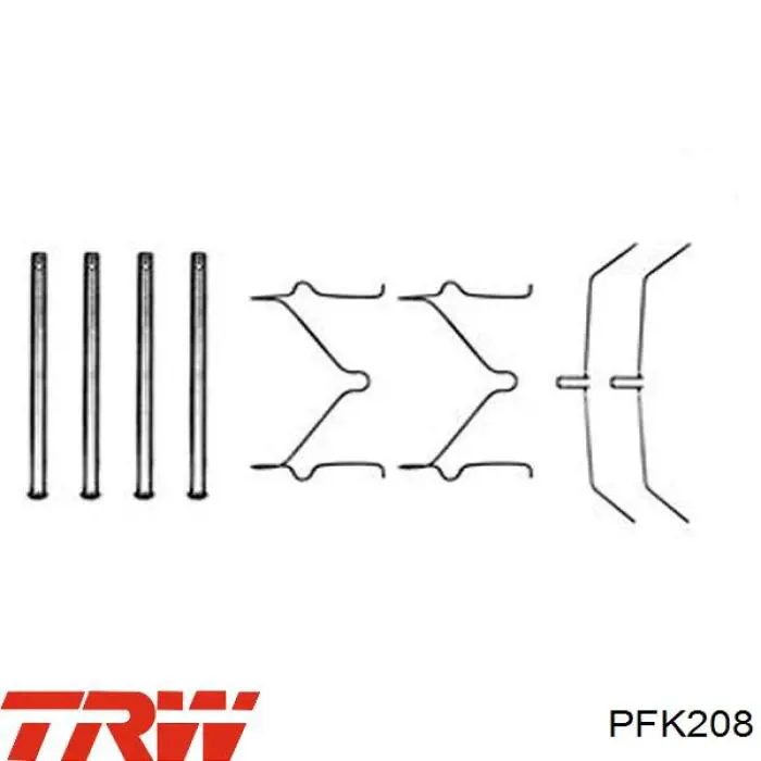 Kit de molas de fixação de sapatas de disco dianteiras TRW PFK208 preço, a partir de 11,23 USD