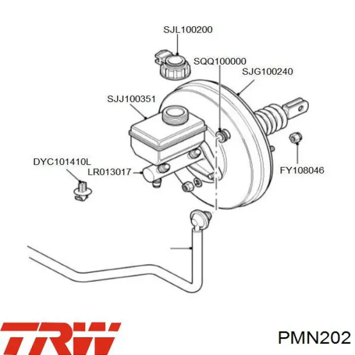 Cilindro mestre do freio Land Rover LR013017
