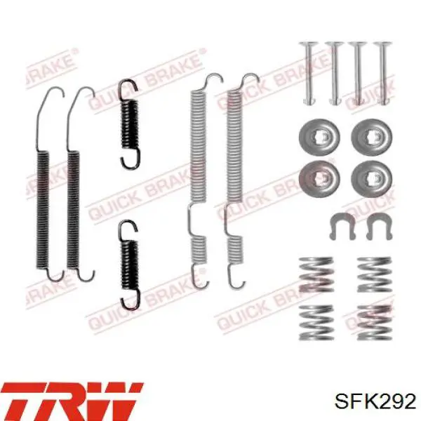 Kit de montagem das sapatas traseiras de tambor TRW SFK292 preço, a partir de 10,32 USD
