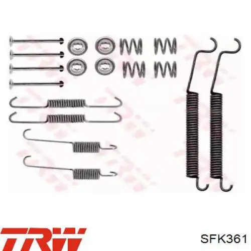 Kit de montagem das sapatas traseiras de tambor TRW SFK361 preço, a partir de 10,21 USD