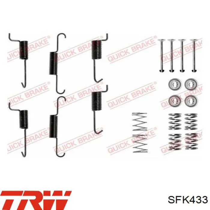 Kit de montagem das sapatas traseiras de tambor TRW SFK433 preço, a partir de 7,94 USD