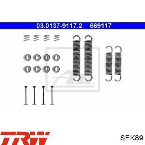 Kit de montagem das sapatas traseiras de tambor TRW SFK89 preço, a partir de 12,17 USD