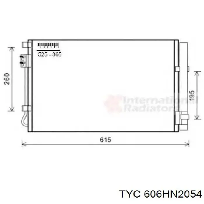 Radiador de aparelho de ar condicionado 606HN2054 TYC
