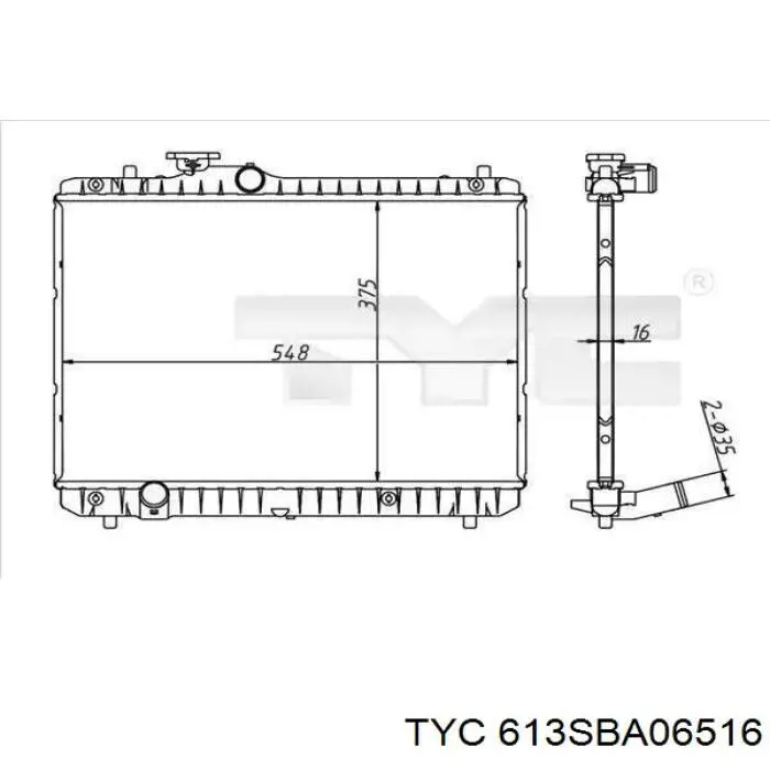 Compre 613SBA06516 TYC Radiador de esfriamento de motor